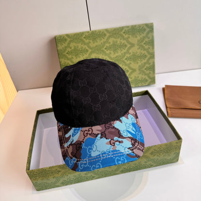 【#A485】Spliced Monogram Camo Baseball Cap, Unisex Vintage Jacquard Sun Visor Hat