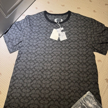 【#A492】Vintage All Over Hidden Print Crew Neck T-shirt, Unisex Loose Breathable Casual Tee