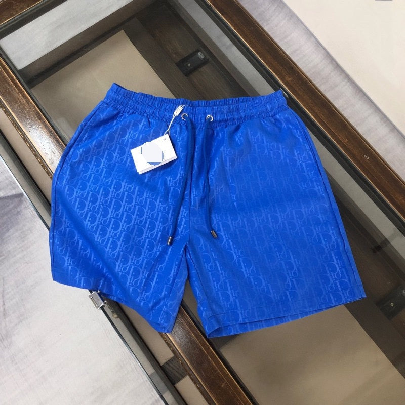 【#A499】All-Over Subtle Print Drawstring 5 Inch Shorts For Men, Lightweight Quick Dry Loose Casual Beach Sports Pants