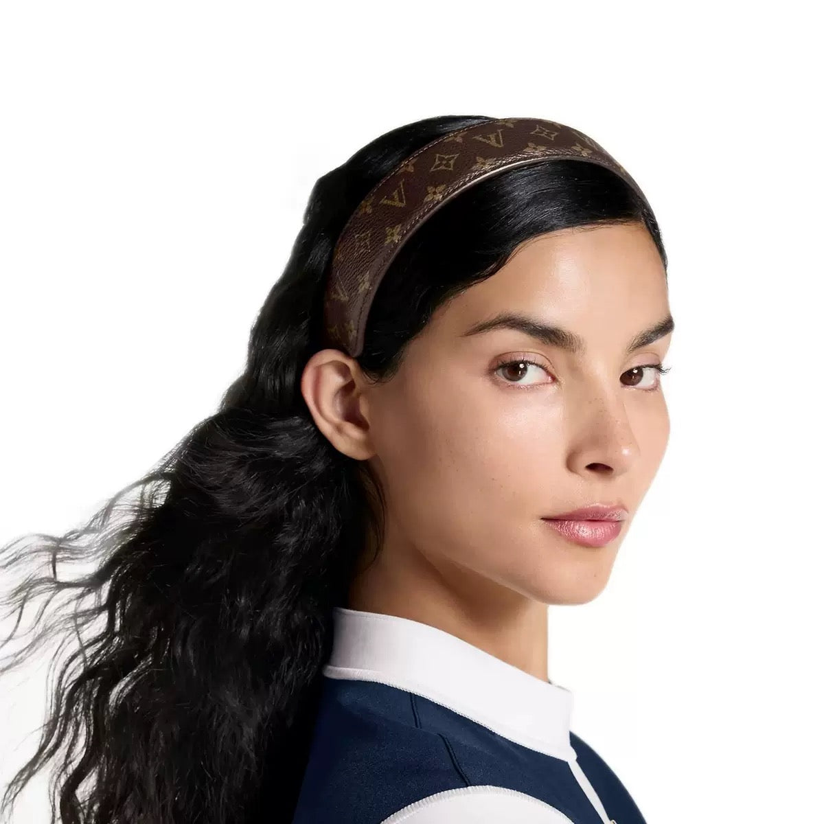 【#A500】Vintage Floral Print Wide Leather Headband For Women, Non-Slip Styling Hair Band