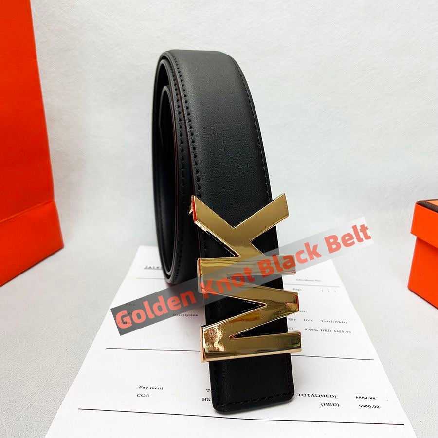 【#A502】3D Letter Metal Pin Buckle Men Solid Leather Belt, Versatile Wide Strap For Business & Daily Wear
