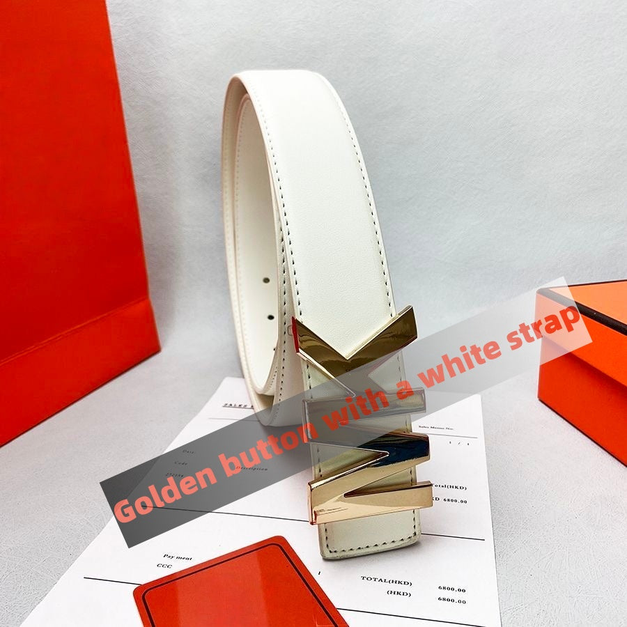 【#A502】3D Letter Metal Pin Buckle Men Solid Leather Belt, Versatile Wide Strap For Business & Daily Wear