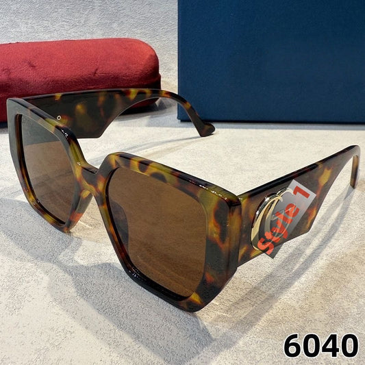 【#A503】Vintage Oversized Square Gradient Sunglasses For Women, Metal Decor UV Protection Shades