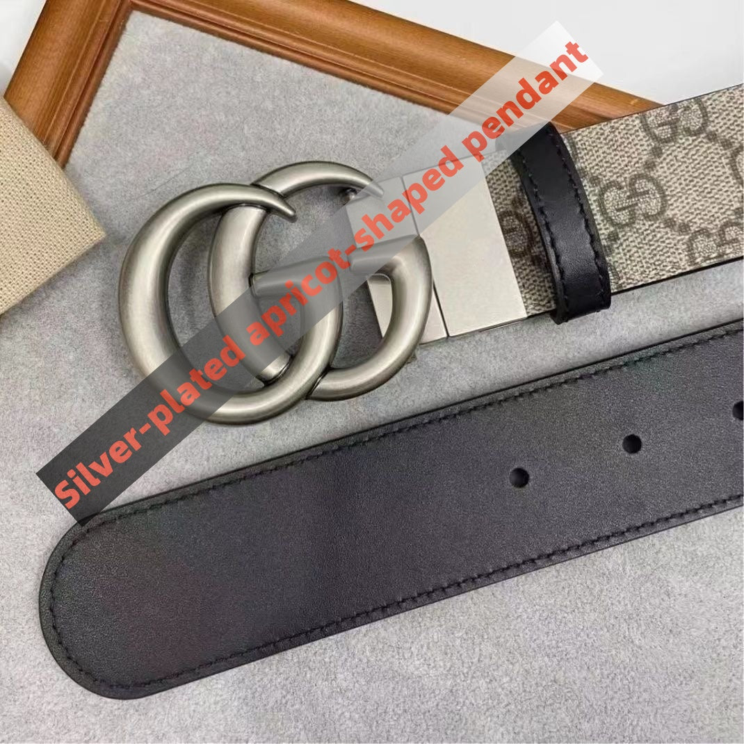 【#A510】Vintage All Over Print Double Loop Metal Buckle Wide Belt For Men & Women