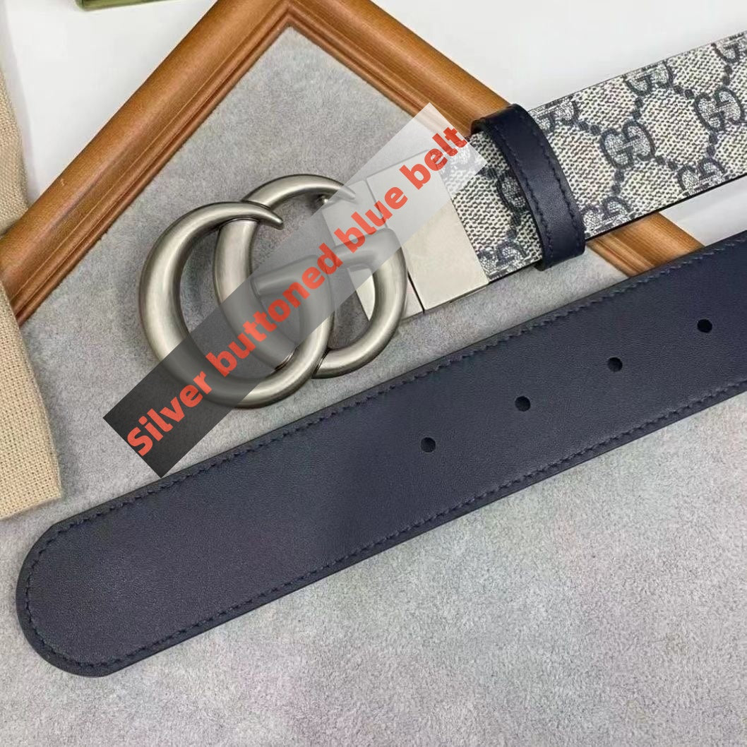 【#A510】Vintage All Over Print Double Loop Metal Buckle Wide Belt For Men & Women