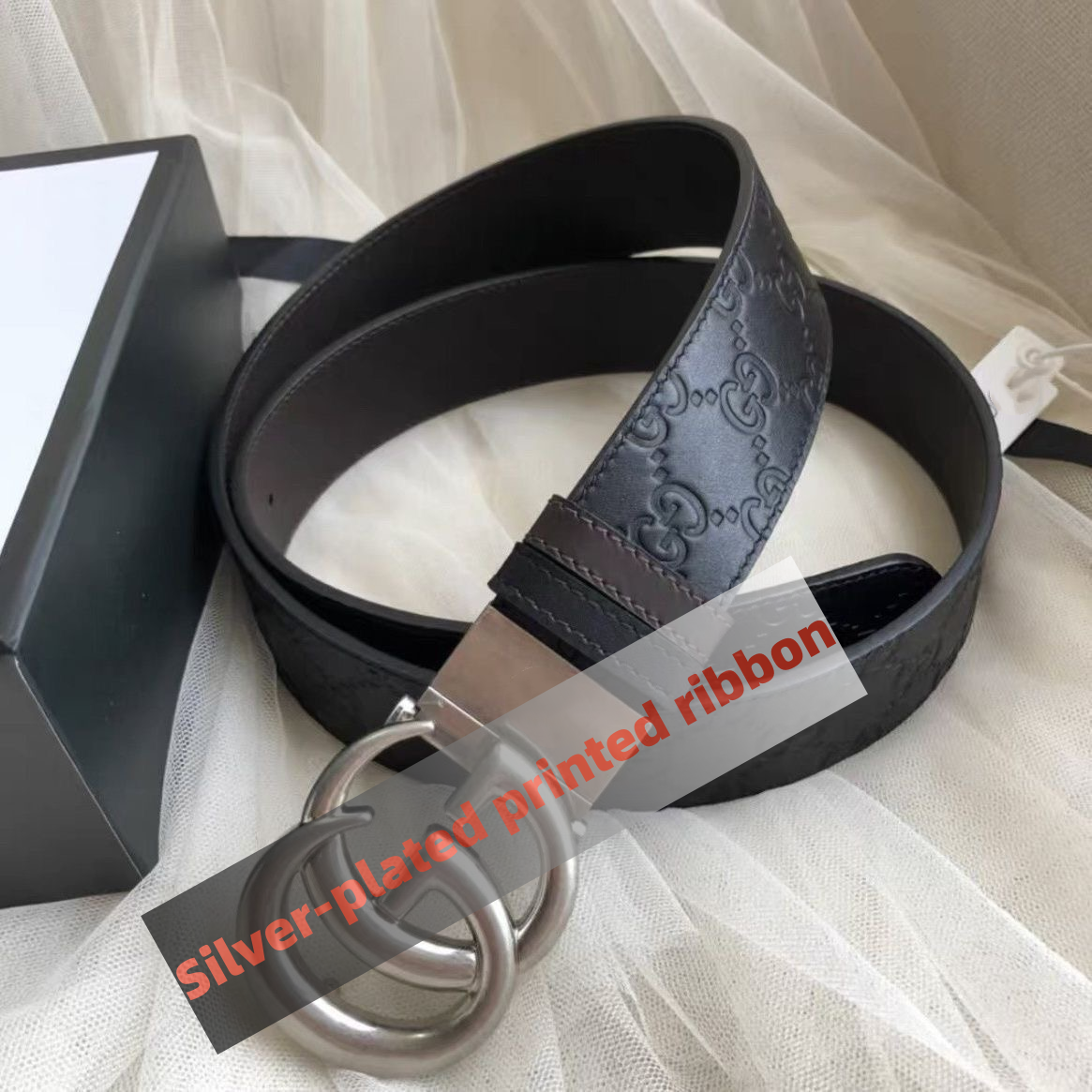 【#A510】Vintage All Over Print Double Loop Metal Buckle Wide Belt For Men & Women