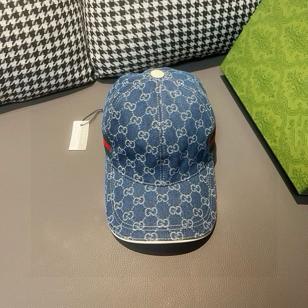 【#A525】Vintage Denim Jacquard Baseball Cap, Classic Webbing Sun Protection Casual Hat