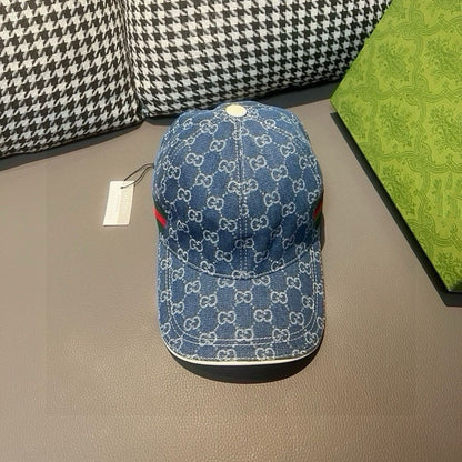 【#A525】Vintage Denim Jacquard Baseball Cap, Classic Webbing Sun Protection Casual Hat