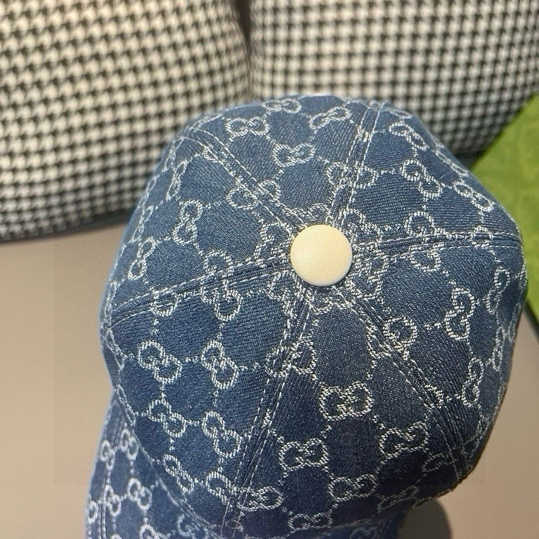 【#A525】Vintage Denim Jacquard Baseball Cap, Classic Webbing Sun Protection Casual Hat