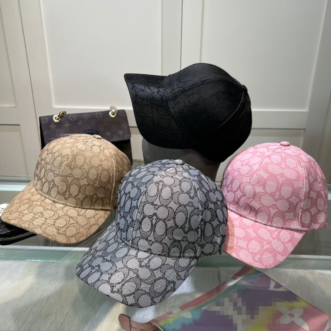 【#A532】Vintage Jacquard Monogram Baseball Cap Women Men Lightweight Breathable Curved Brim Sun Hat Adjustable Outdoor Sports Hat