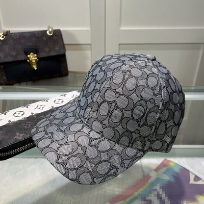 【#A532】Vintage Jacquard Monogram Baseball Cap Women Men Lightweight Breathable Curved Brim Sun Hat Adjustable Outdoor Sports Hat