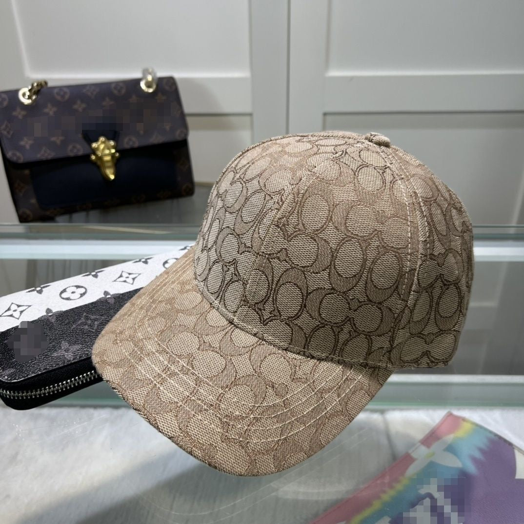 【#A532】Vintage Jacquard Monogram Baseball Cap Women Men Lightweight Breathable Curved Brim Sun Hat Adjustable Outdoor Sports Hat