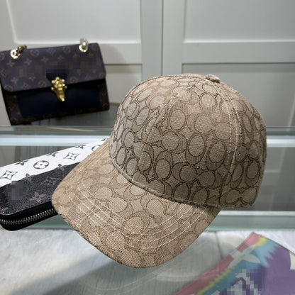 【#A532】Vintage Jacquard Monogram Baseball Cap Women Men Lightweight Breathable Curved Brim Sun Hat Adjustable Outdoor Sports Hat