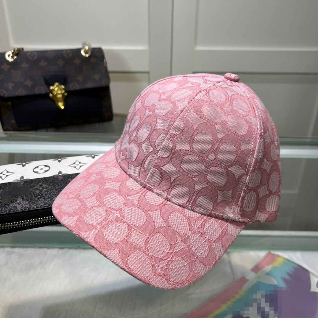 【#A532】Vintage Jacquard Monogram Baseball Cap Women Men Lightweight Breathable Curved Brim Sun Hat Adjustable Outdoor Sports Hat