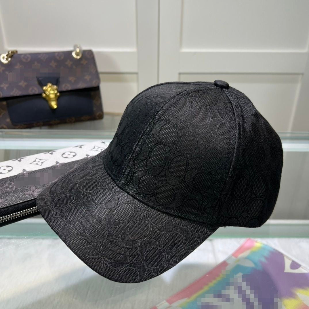 【#A532】Vintage Jacquard Monogram Baseball Cap Women Men Lightweight Breathable Curved Brim Sun Hat Adjustable Outdoor Sports Hat