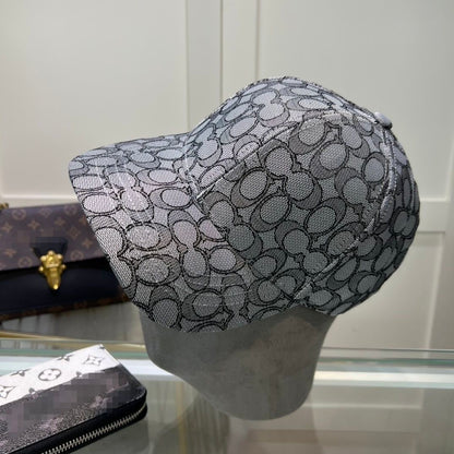 【#A532】Vintage Jacquard Monogram Baseball Cap Women Men Lightweight Breathable Curved Brim Sun Hat Adjustable Outdoor Sports Hat