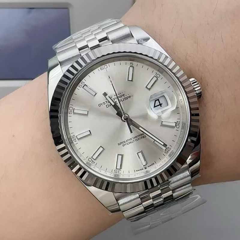 【#A559】Men Business Five-Link Stainless Steel Automatic Mechanical Watch, Fluted Bezel Date Window Luminous Marker Waterproof Versatile Wristwatch Multiple Dials
