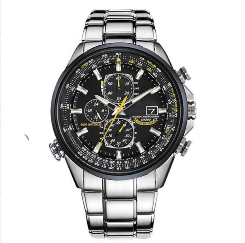 【#A561】Men Large Dial 3 Subdial Racing Chronograph Watch, Tachymeter Bezel Date Luminous Waterproof Wristwatch With Stainless Steel & Breathable Perforated Leather Strap Multi Colors