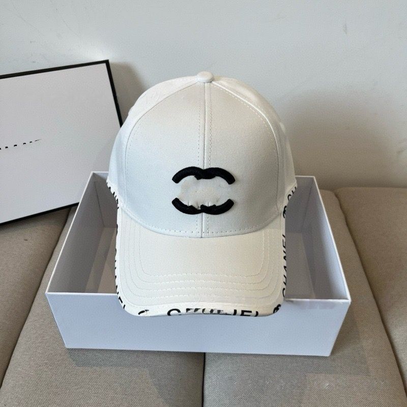 【#A563】Luxury Interlock Embroidery Baseball Cap, Letter Trim Curved Brim Sun Visor Hat Unisex Daily Streetwear 3 Colors