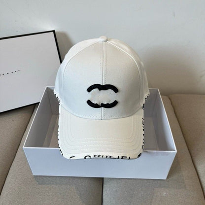 【#A563】Luxury Interlock Embroidery Baseball Cap, Letter Trim Curved Brim Sun Visor Hat Unisex Daily Streetwear 3 Colors