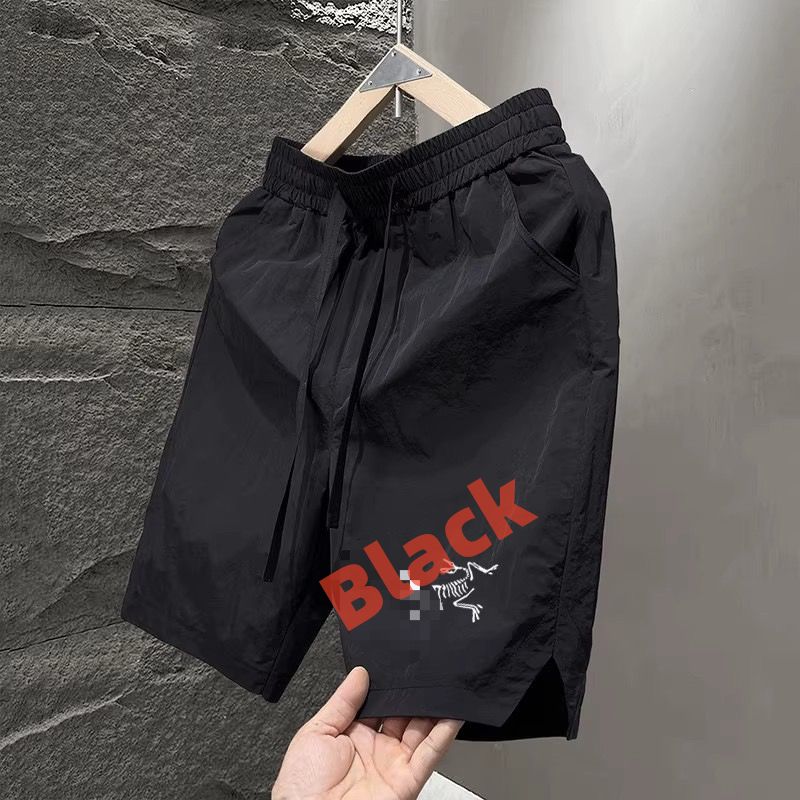 【#A573】Quick Dry Drawstring 5 Inch Shorts Unisex Loose Split Cartoon Print Thin Sports Capri Pants Multi Colors