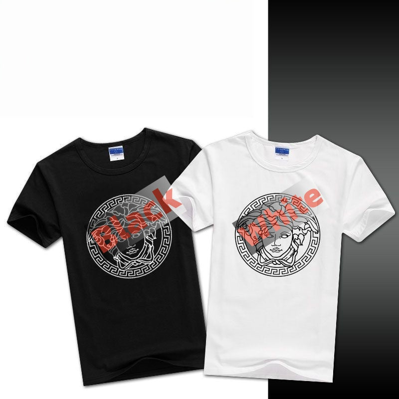 【#A575】Men's Crew Neck Short Sleeve T-Shirt With Retro Circular Line Print, Loose Breathable Casual Versatile Top