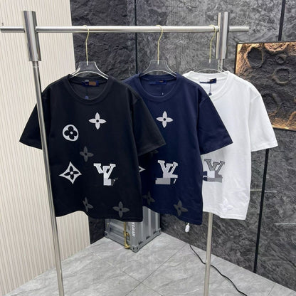 【#A585】Men's Crew Neck Short Sleeve T-Shirt With 3D Clover Print, Loose Breathable Casual Tee