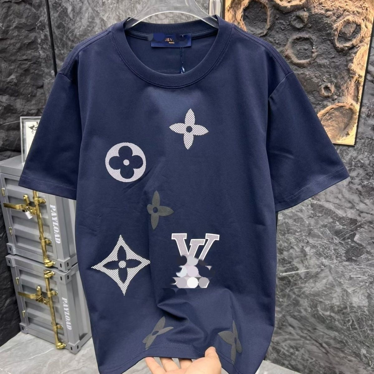 【#A585】Men's Crew Neck Short Sleeve T-Shirt With 3D Clover Print, Loose Breathable Casual Tee