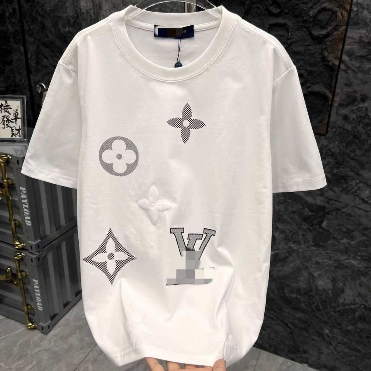 【#A585】Men's Crew Neck Short Sleeve T-Shirt With 3D Clover Print, Loose Breathable Casual Tee