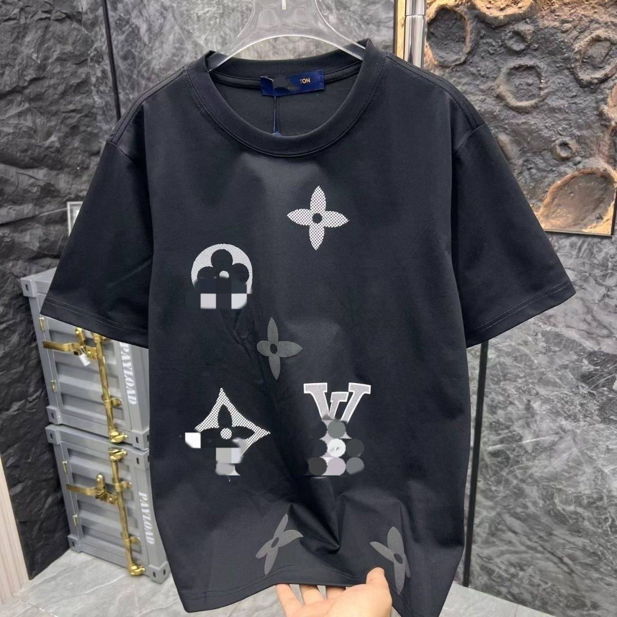 【#A585】Men's Crew Neck Short Sleeve T-Shirt With 3D Clover Print, Loose Breathable Casual Tee