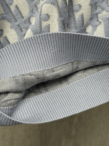 【#A586】Men's Crew Neck Knit Short Sleeve Top With All Over Jacquard Print, Thin Breathable Casual Knit Tee
