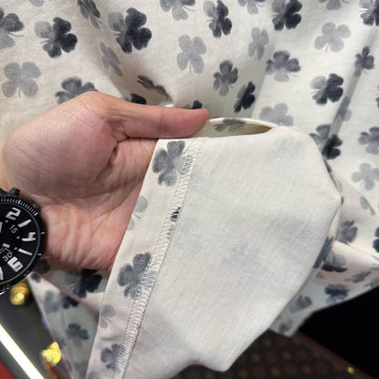 【#A597】Men Women Vintage Floral Print Crew Neck T-Shirt, Loose Casual Short Sleeve Top