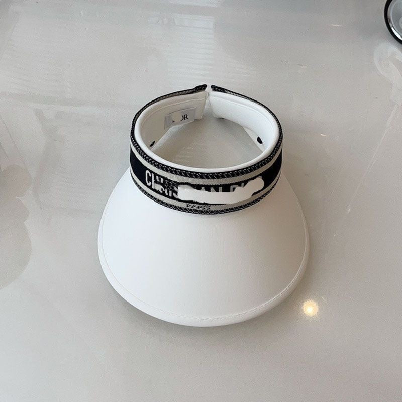 【#A600】Women's Wide Brim Sun Visor Hat With Contrast Letter Strap, Outdoor Cycling UV Protection Empty Top Cap