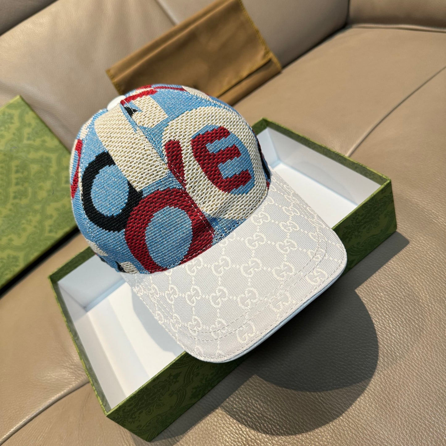 【#A605】Color Block Big Letter Mesh Spliced Jacquard Baseball Cap, Unisex Breathable Retro Casual Sun Hat