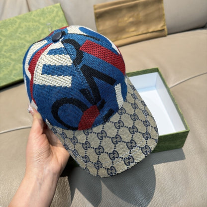 【#A605】Color Block Big Letter Mesh Spliced Jacquard Baseball Cap, Unisex Breathable Retro Casual Sun Hat