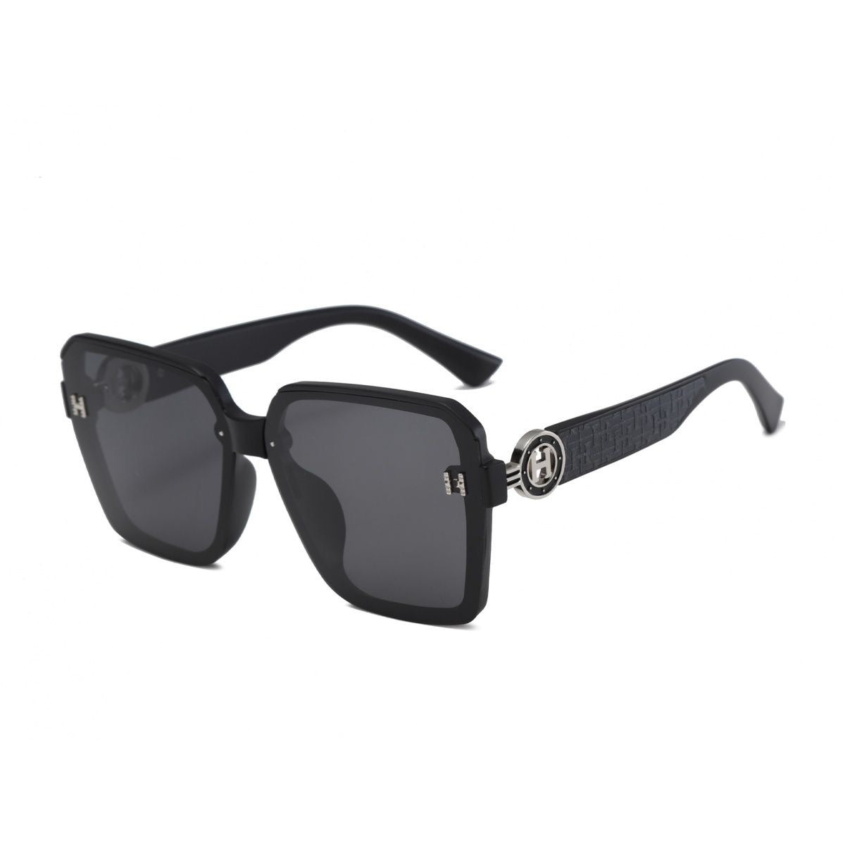 【#A606】Vintage Square Gradient Lens Sunglasses, Women Luxury Embossed Temple UV Protection Shades