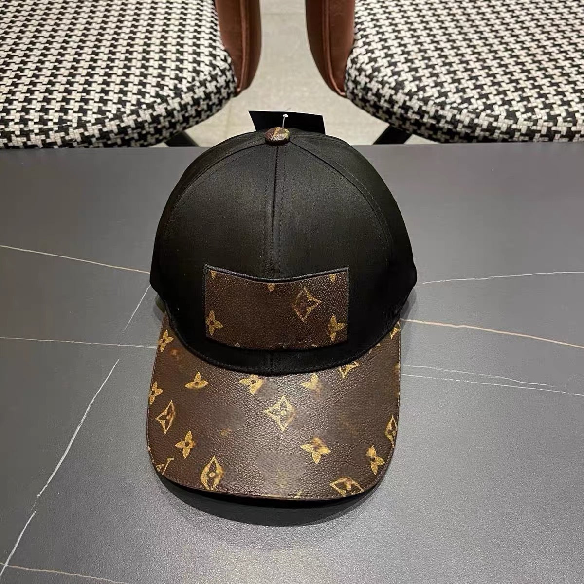 【#A611】Vintage Jacquard Spliced Baseball Cap, Unisex Casual Curved Brim Breathable Sun Hat