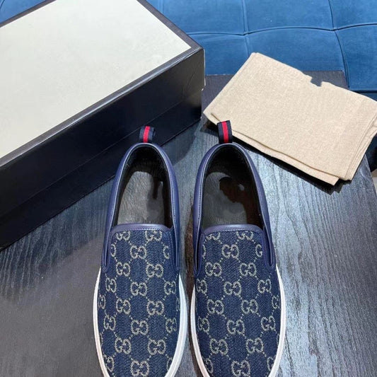 【#A618】Vintage Monogram Slip-On Sneakers, Unisex Trendy Animal Print Breathable Flat Loafers