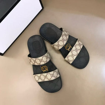 【#A623】Vintage Jacquard Spliced Flat Slide Sandals, Unisex Multi-style Anti-slip Outdoor Flip & Ankle Strap Slippers