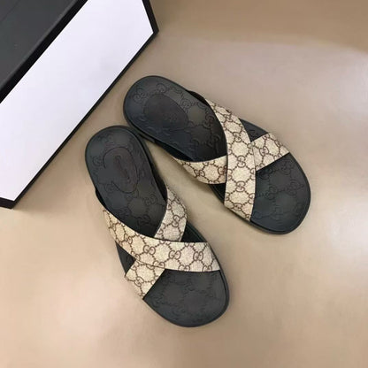 【#A623】Vintage Jacquard Spliced Flat Slide Sandals, Unisex Multi-style Anti-slip Outdoor Flip & Ankle Strap Slippers