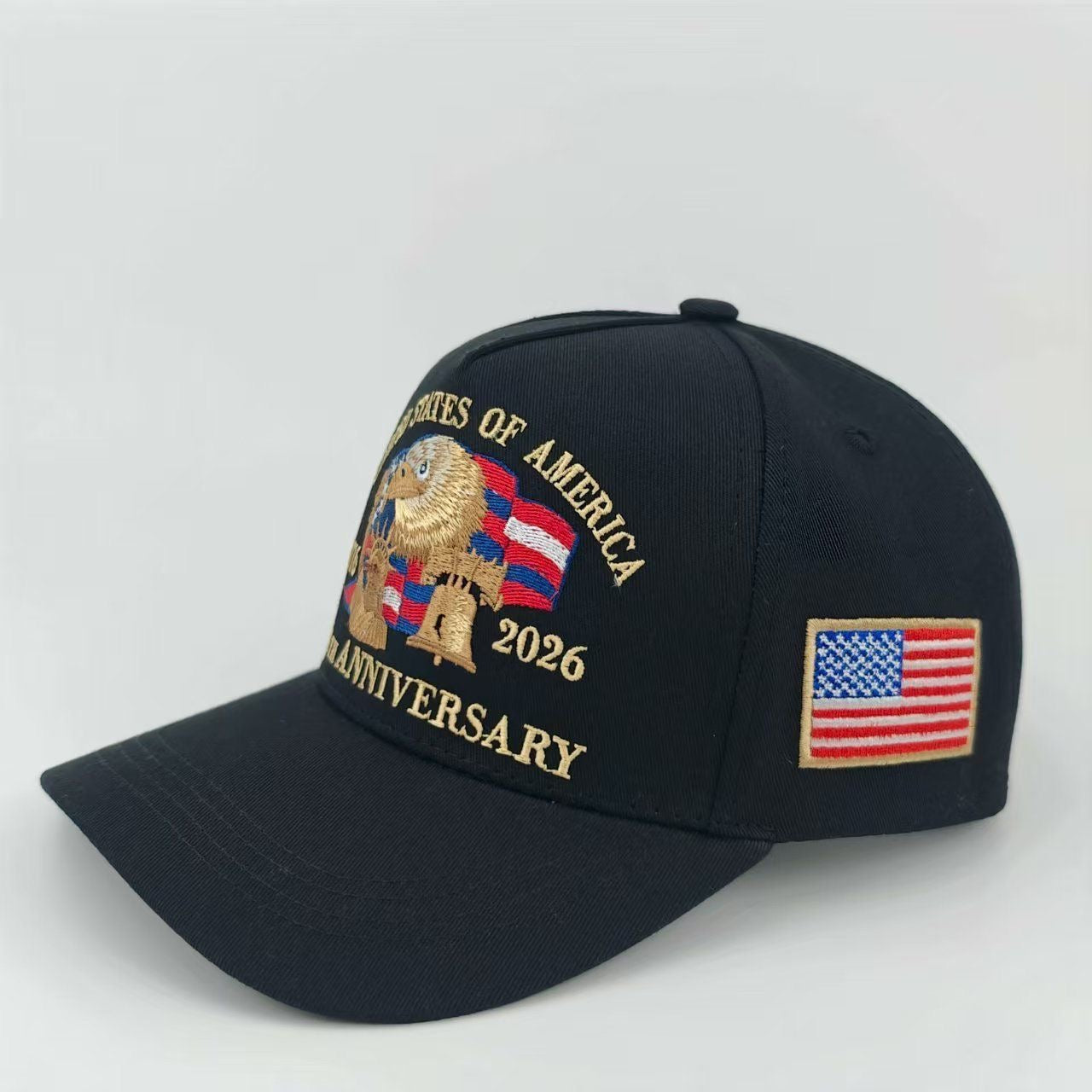 American Eagle 3D Embroidery Baseball Cap, 2026 Anniversary Flag Patch Outdoor Sun Visor Hat