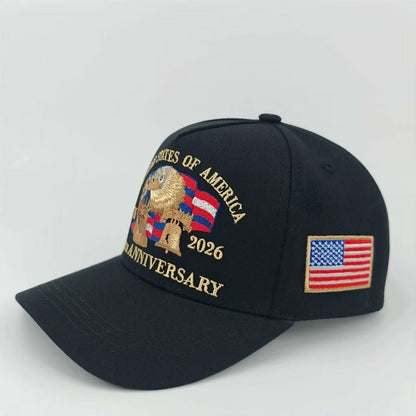 American Eagle 3D Embroidery Baseball Cap, 2026 Anniversary Flag Patch Outdoor Sun Visor Hat