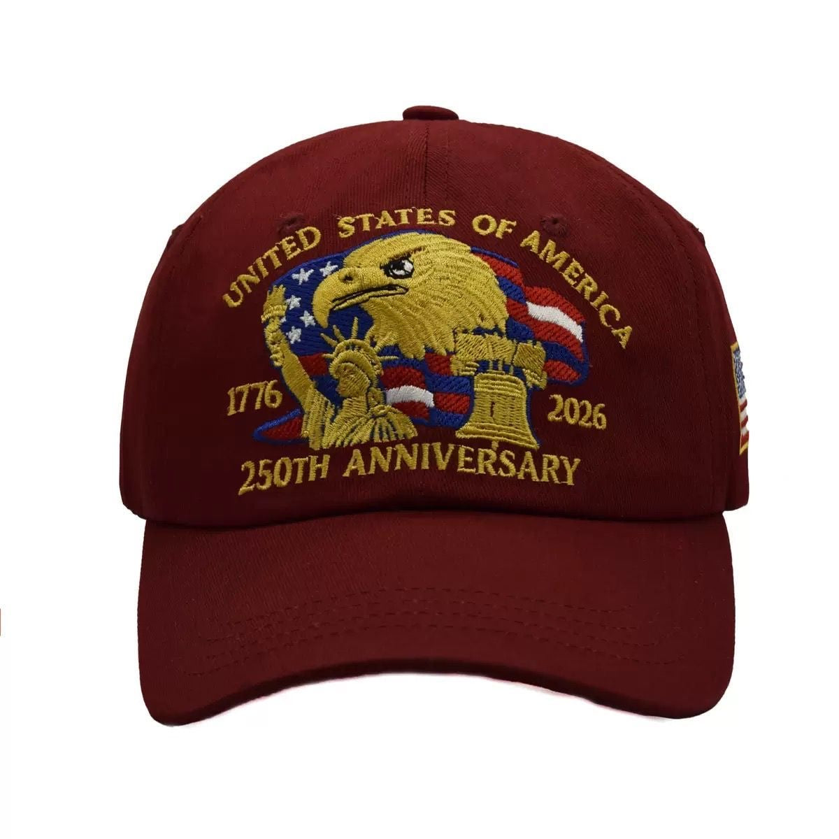 American Eagle 3D Embroidery Baseball Cap, 2026 Anniversary Flag Patch Outdoor Sun Visor Hat