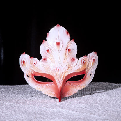 Chinese Style 3D Peacock Feather Half Face Mask, Vintage Hanfu Photoshoot Party Masquerade Mask