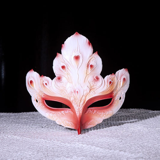 Chinese Style 3D Peacock Feather Half Face Mask, Vintage Hanfu Photoshoot Party Masquerade Mask