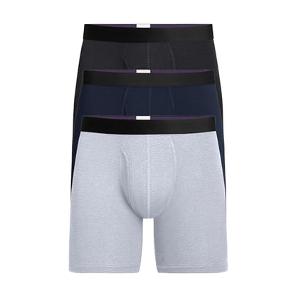 MeUndies – Men’s Boxer Briefs with Fly – 6” Inseam with Breathable and Comfortable Tencel Micro Modal Fabric – 3 Pack