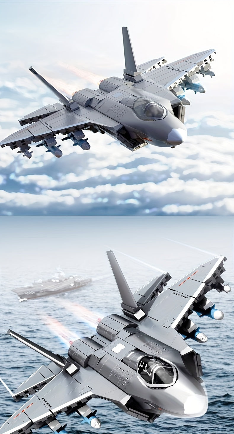 621pcs Stealth Fighter Building Blocks, Fifth Generation Aircraft Toys, Locomotive Assembled Models, Handmade DIY Living Room Decorations, B