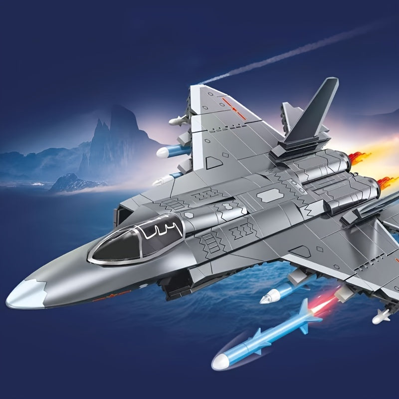 621pcs Stealth Fighter Building Blocks, Fifth Generation Aircraft Toys, Locomotive Assembled Models, Handmade DIY Living Room Decorations, B
