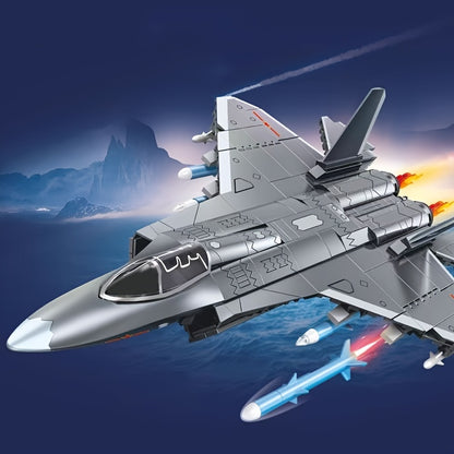 621pcs Stealth Fighter Building Blocks, Fifth Generation Aircraft Toys, Locomotive Assembled Models, Handmade DIY Living Room Decorations, B
