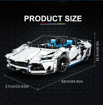 (3712PCS) White Racing Car plastic building blocks
